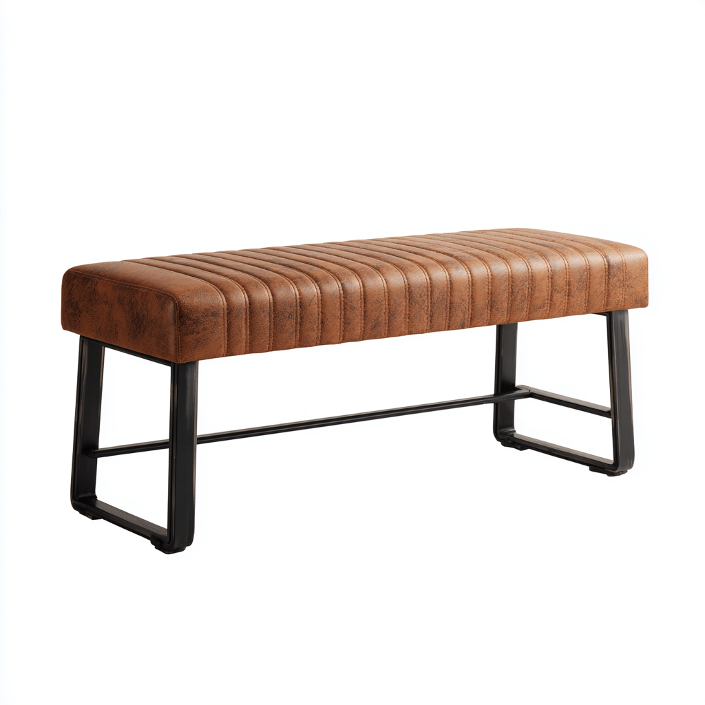 Panca per letto 105x38x46 cm - marrone-nero - seduta imbottita design moderno-Styleive