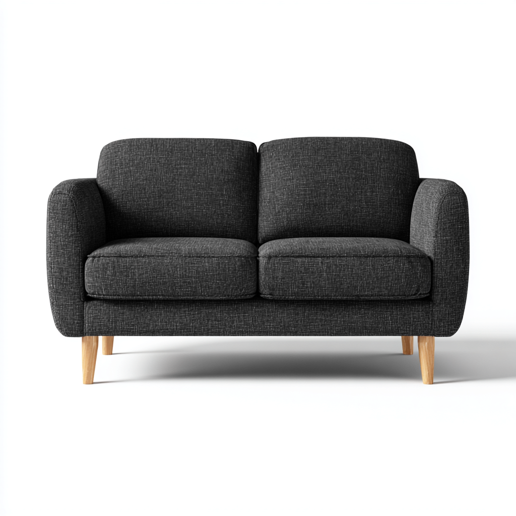 Divano a due posti tessuto 150x84x86 cm - grigio scuro - design moderno-Styleive