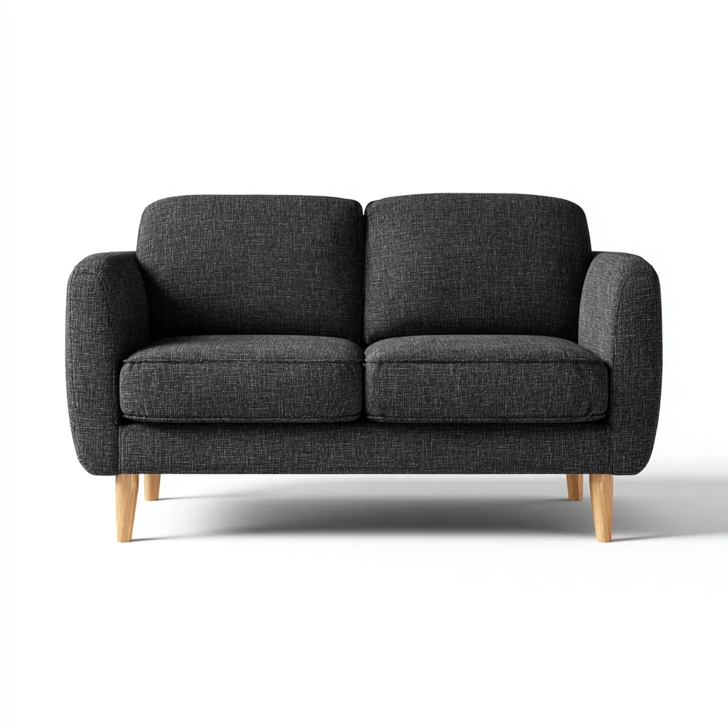 Divano a due posti tessuto 150x84x86 cm - grigio scuro - design moderno-Styleive