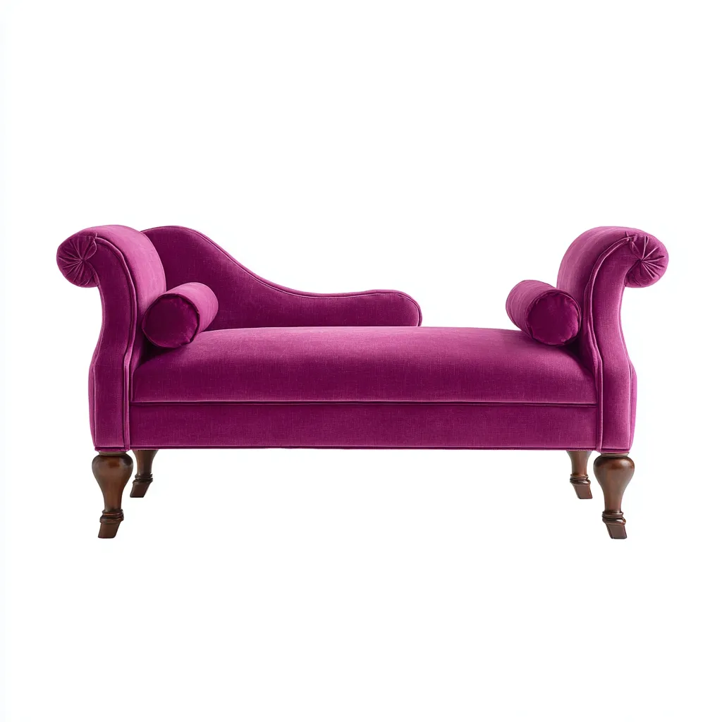 Chaise longue velluto 165x70x85 cm fucsia - stile classico - gambe in legno-Styleive