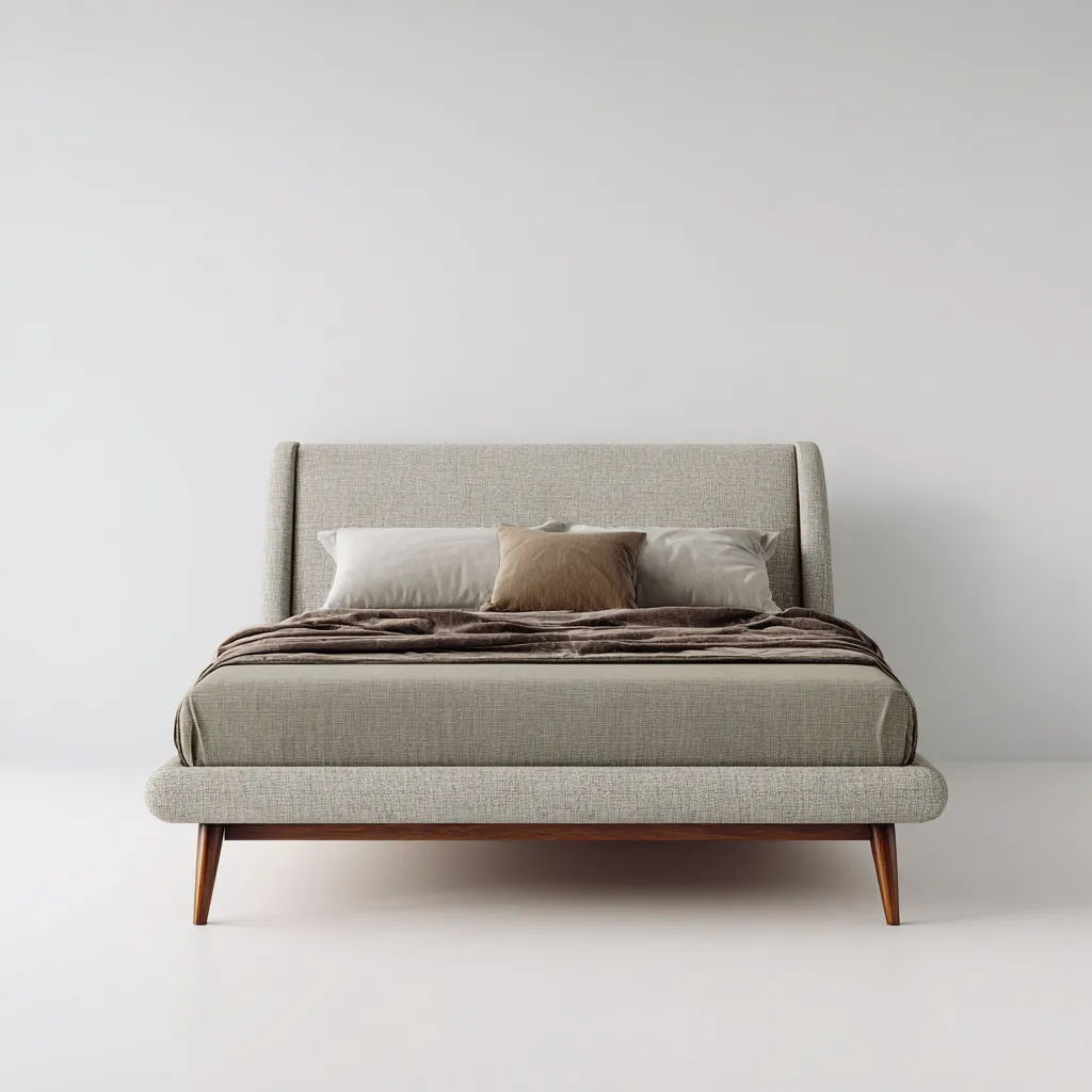 Letto matrimoniale tessuto-legno 200x160x110 cm beige design moderno-Styleive