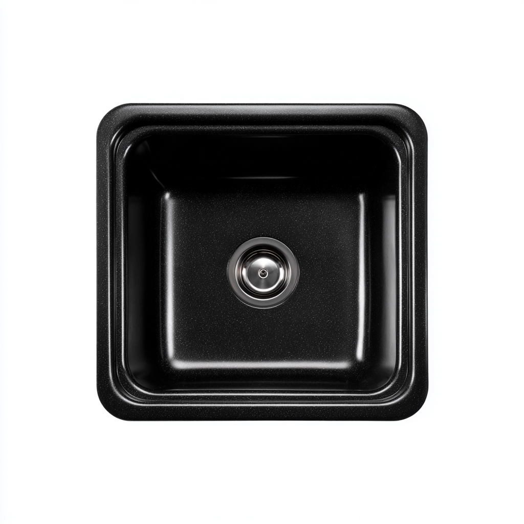 Lavabo ceramica 45x45x20 cm nero design moderno-Styleive