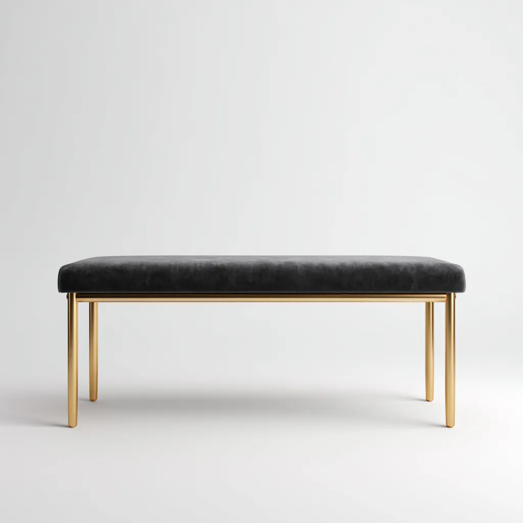 Panca per letto imbottita 115x40x47 cm nero-oro stile moderno-Styleive