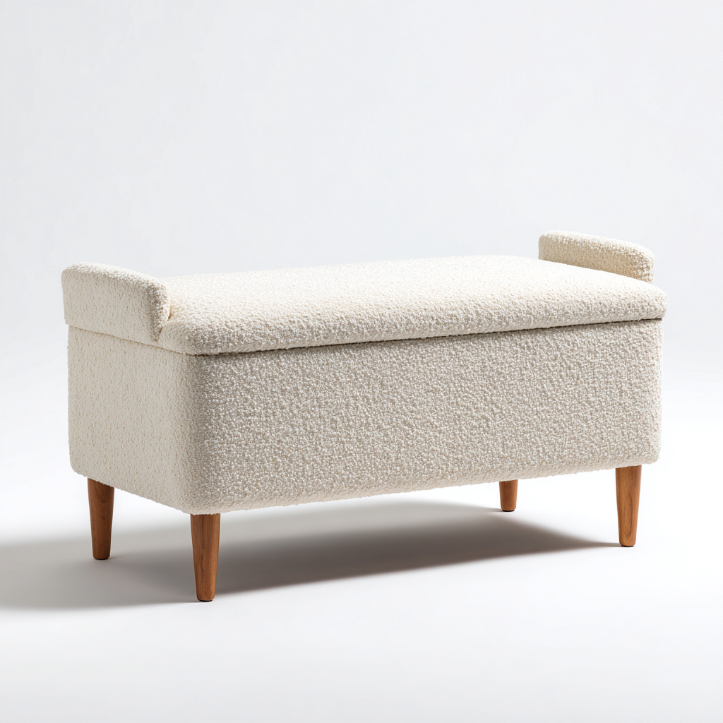 Panca per letto imbottita 100x40x55 cm - beige - design moderno-Styleive