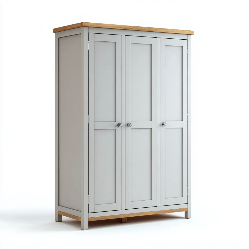 Armadio 120x55x190 cm - grigio-legno naturale - design moderno per camera-Styleive