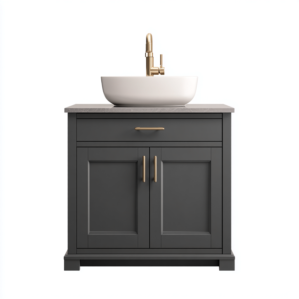 Mobile lavabo 90x47x88 cm - grigio scuro - design moderno per bagno-Styleive