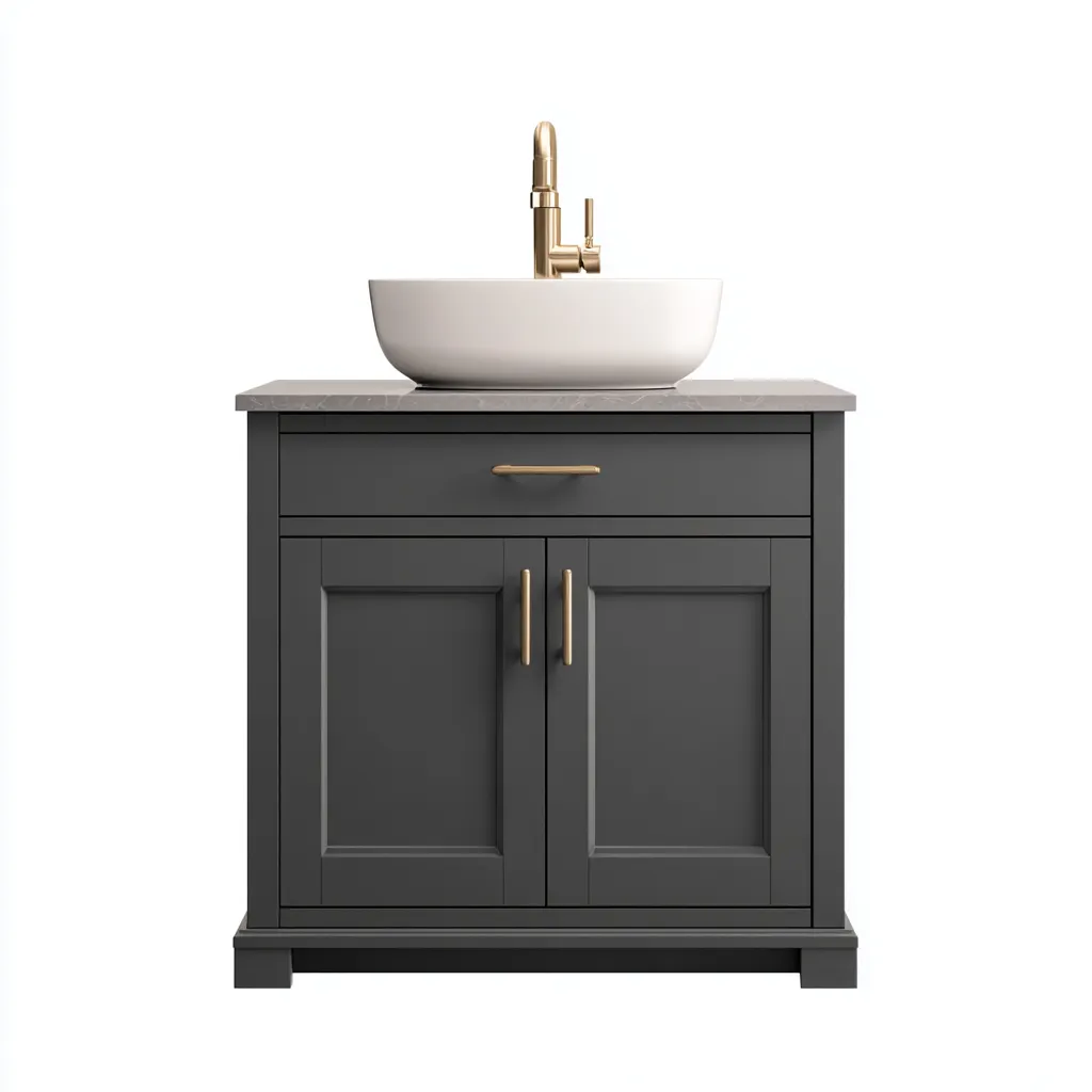 Mobile lavabo 90x47x88 cm - grigio scuro - design moderno per bagno-Styleive