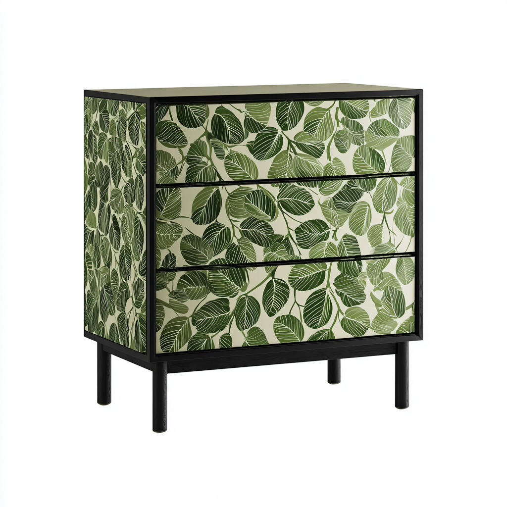 Cassettiera 70x40x95 cm - verde-nero - design moderno-Styleive