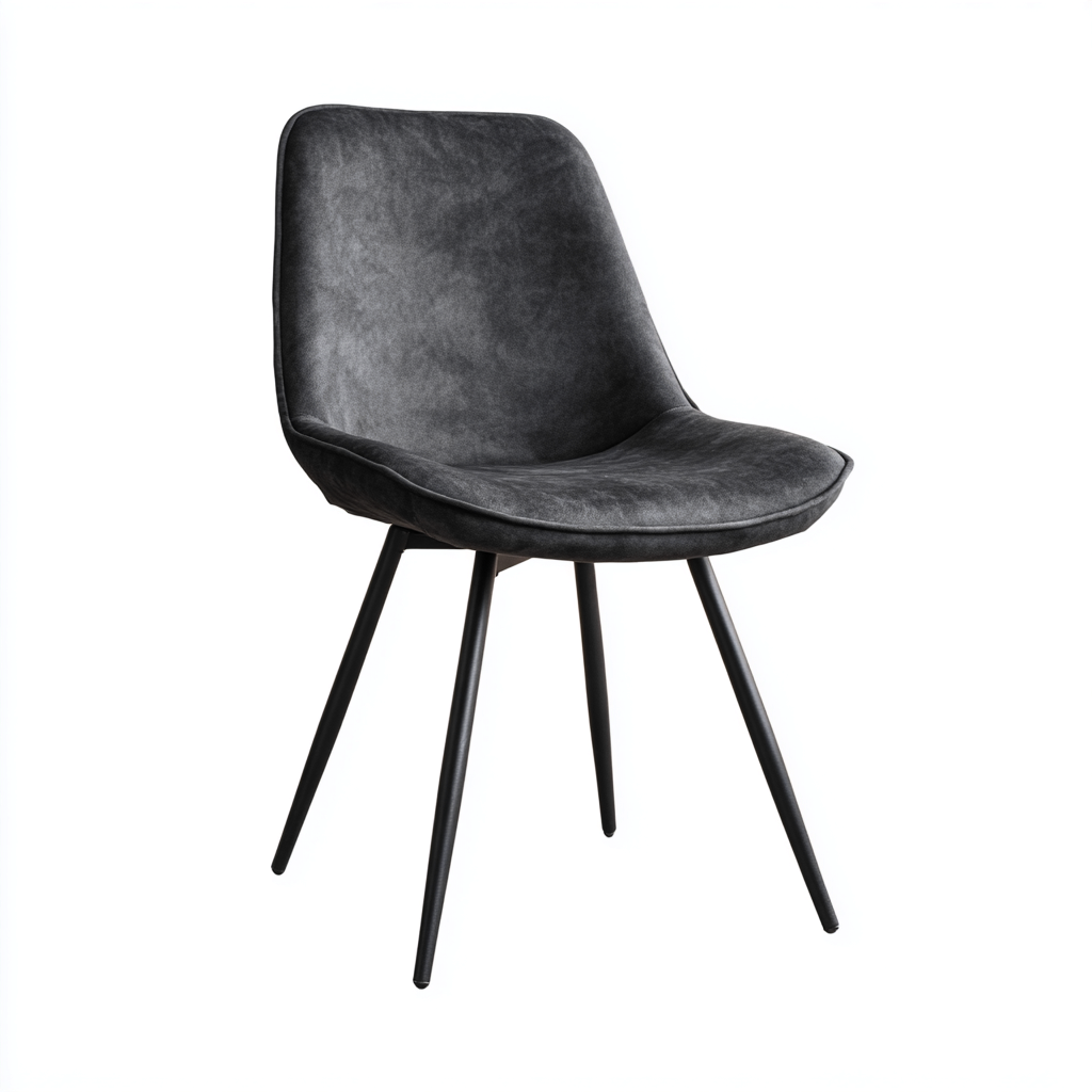 Sedia da pranzo tessuto-metallo 48x52x83 cm nero stile moderno-Styleive