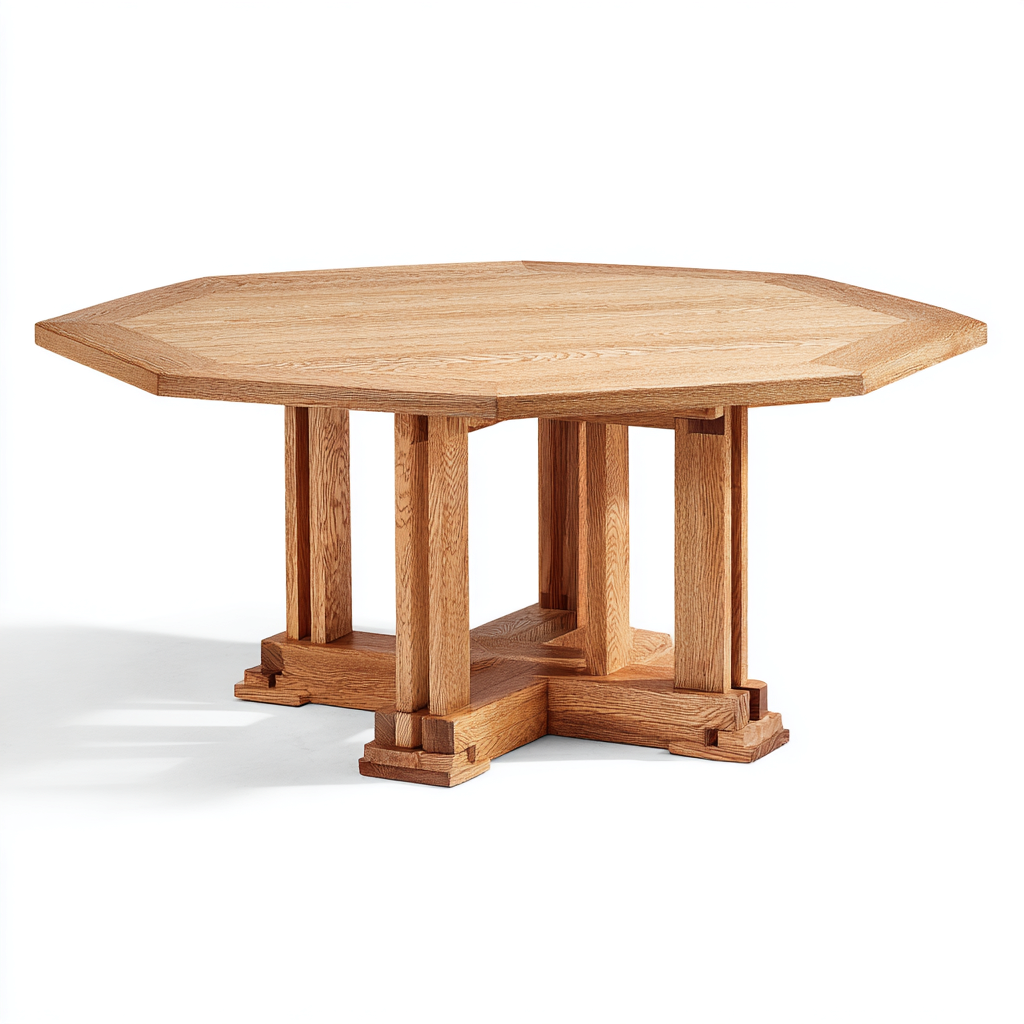 Tavolo da pranzo ottagonale 140x140x75 cm - legno naturale - design classico-Styleive