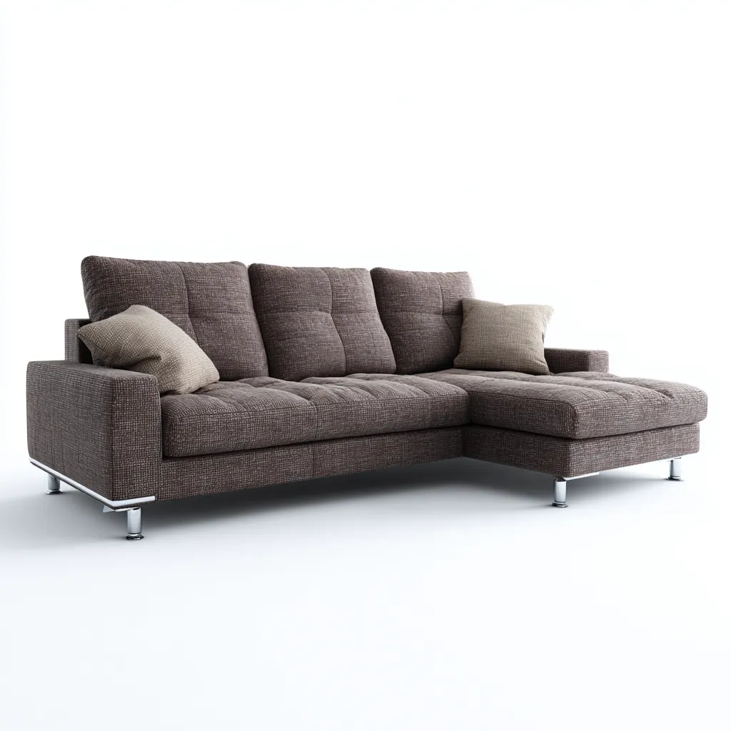 Divano angolare in tessuto 260x160x85 cm marrone per soggiorno design moderno-Styleive