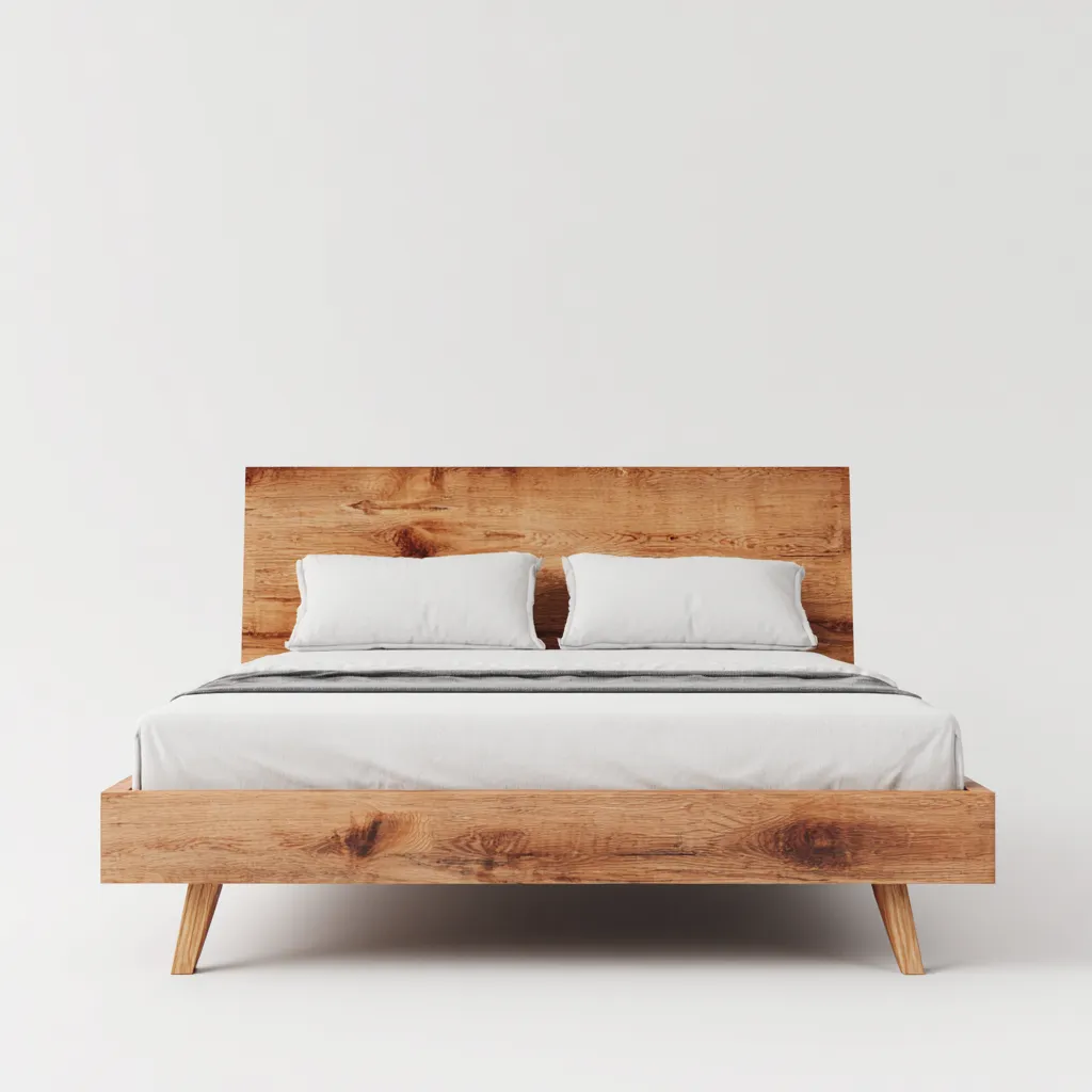 Letto matrimoniale legno 212x168x100 cm legno naturale design moderno-Styleive