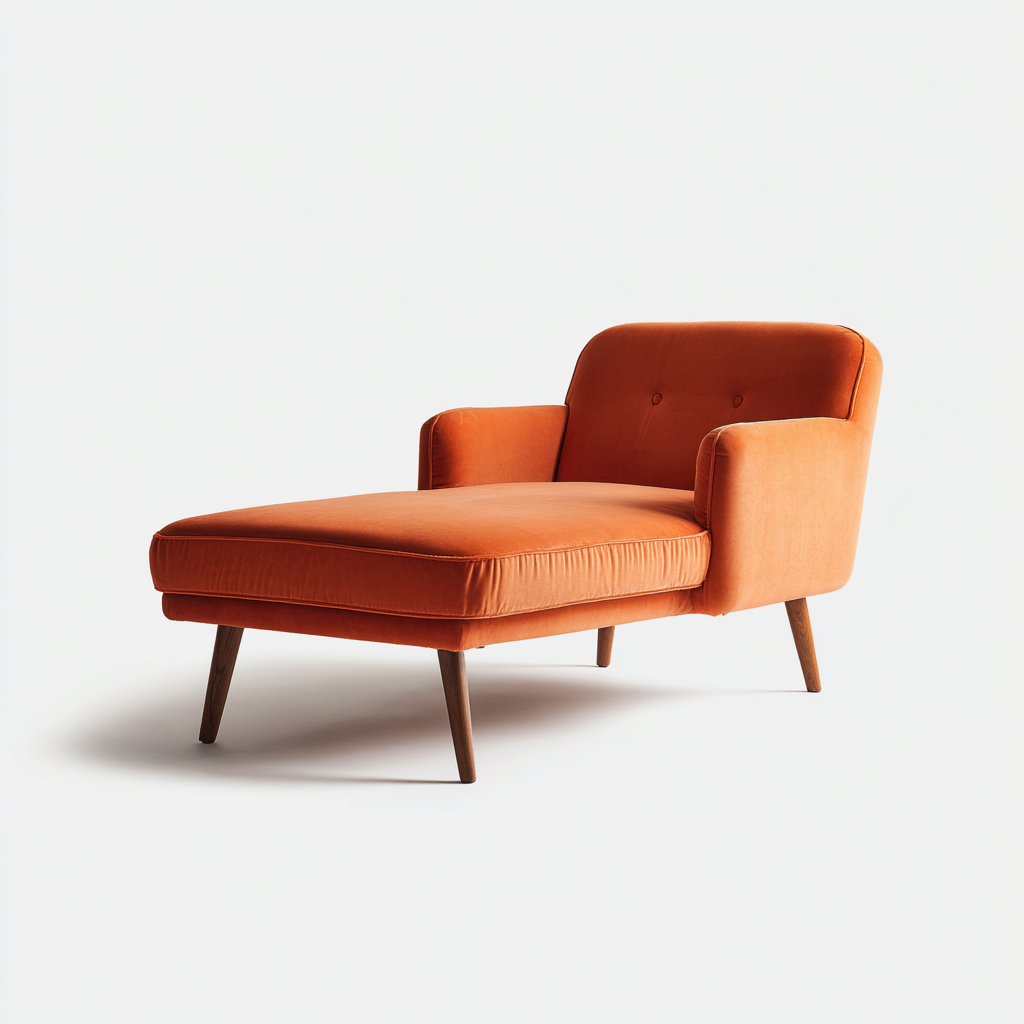 Chaise longue 175x70x85 cm - arancione-marrone - stile contemporaneo-Styleive