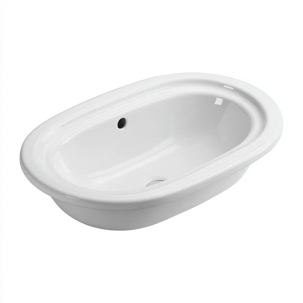 Lavabo in ceramica 60x42x18 cm - bianco - design moderno per bagno-Styleive