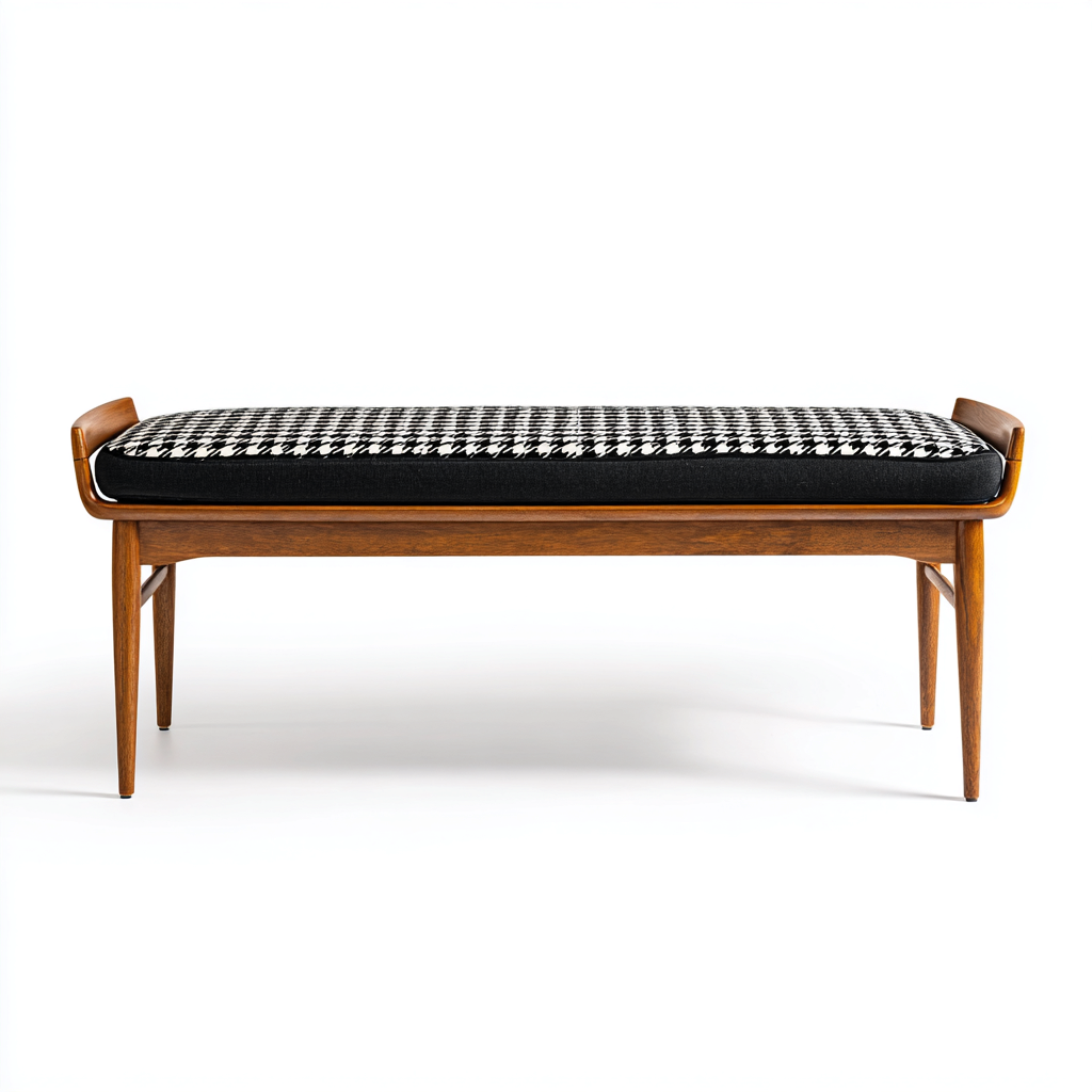 Panca per letto struttura in legno con seduta imbottita 120x40x50 cm - nero-legno naturale - stile moderno - adatto al soggiorno-Styleive