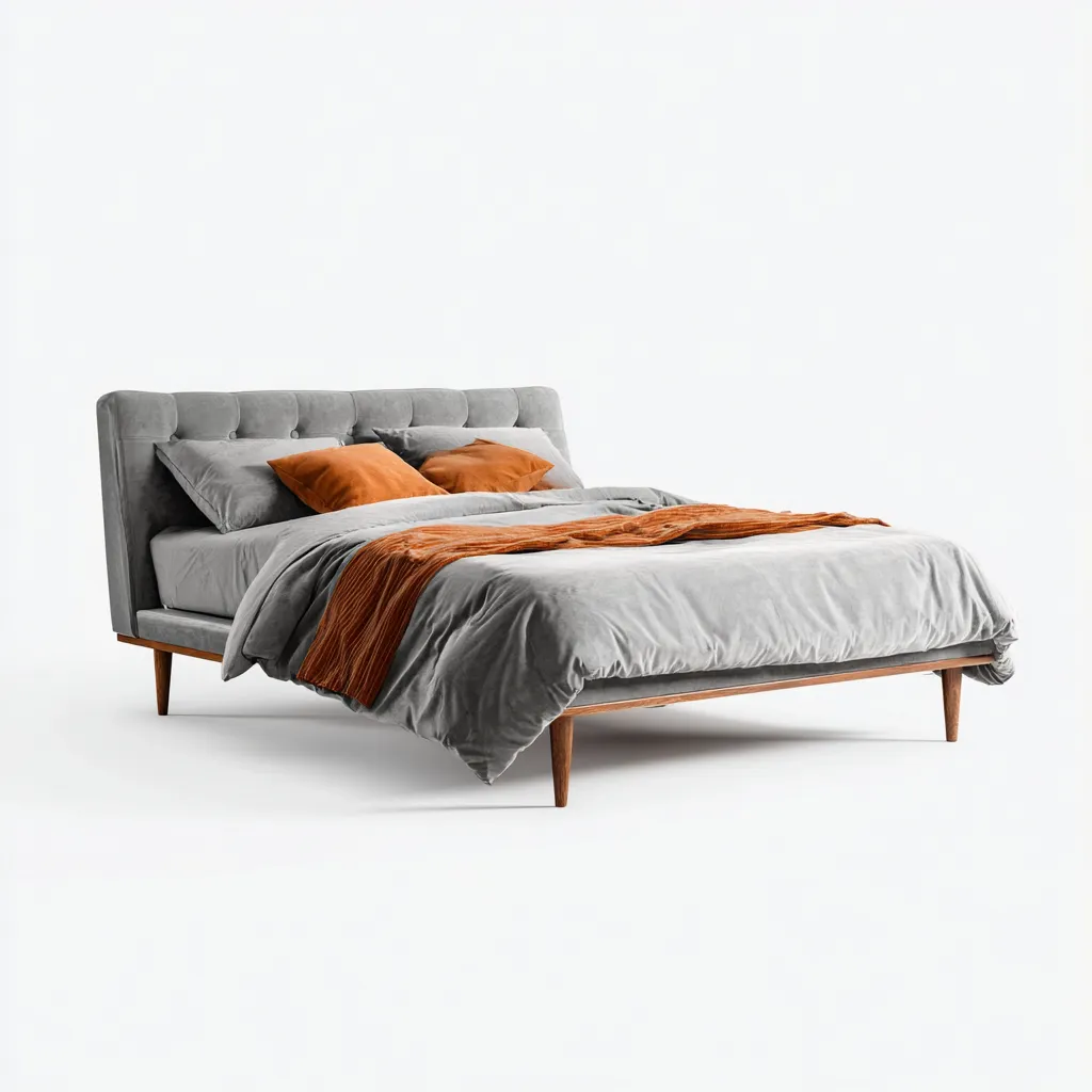 Letto matrimoniale struttura imbottita 215x170x105 cm - grigio - stile moderno - adatto al soggiorno-Styleive