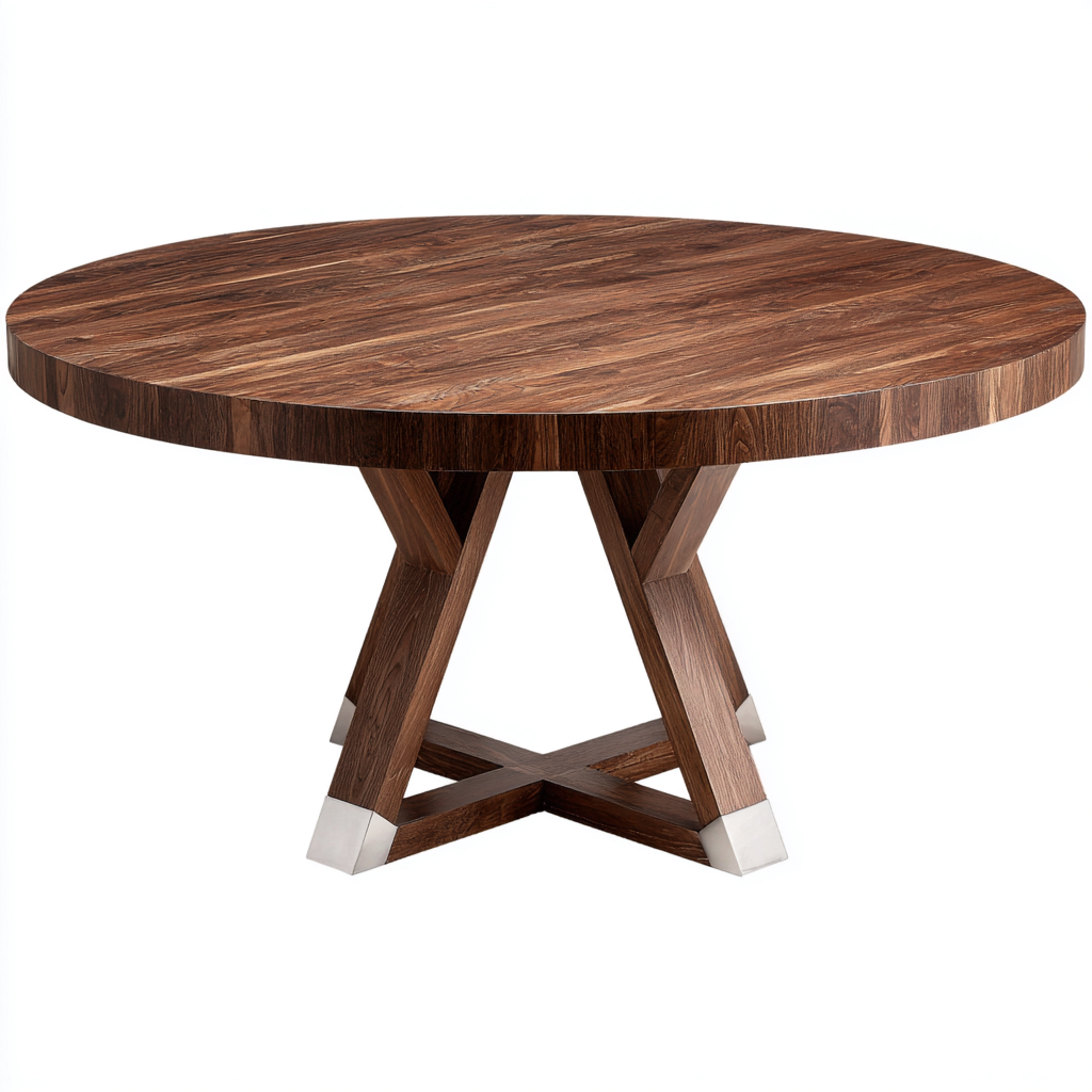 Tavolo da pranzo legno 150x150x76 cm marrone design moderno-Styleive