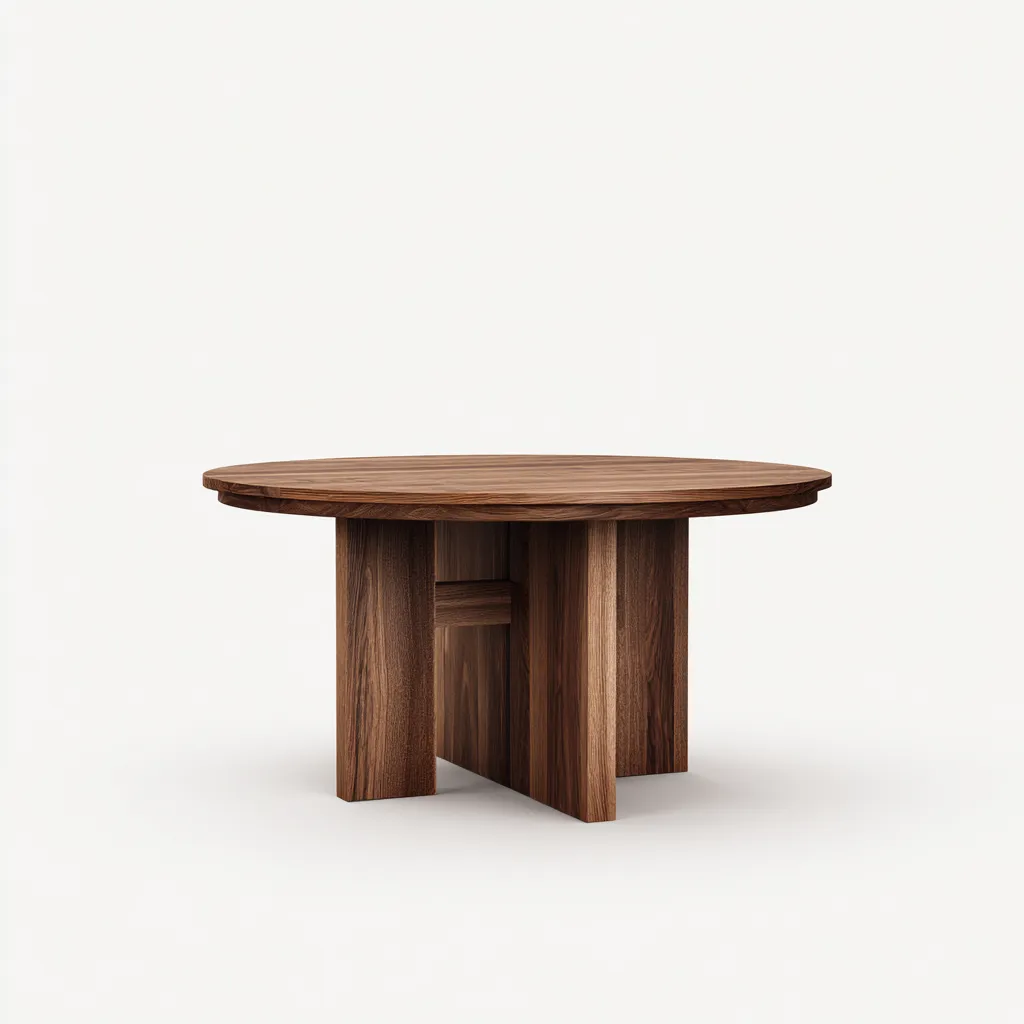 Tavolo da pranzo legno 150x150x76 cm noce - base incrociata - design moderno-Styleive