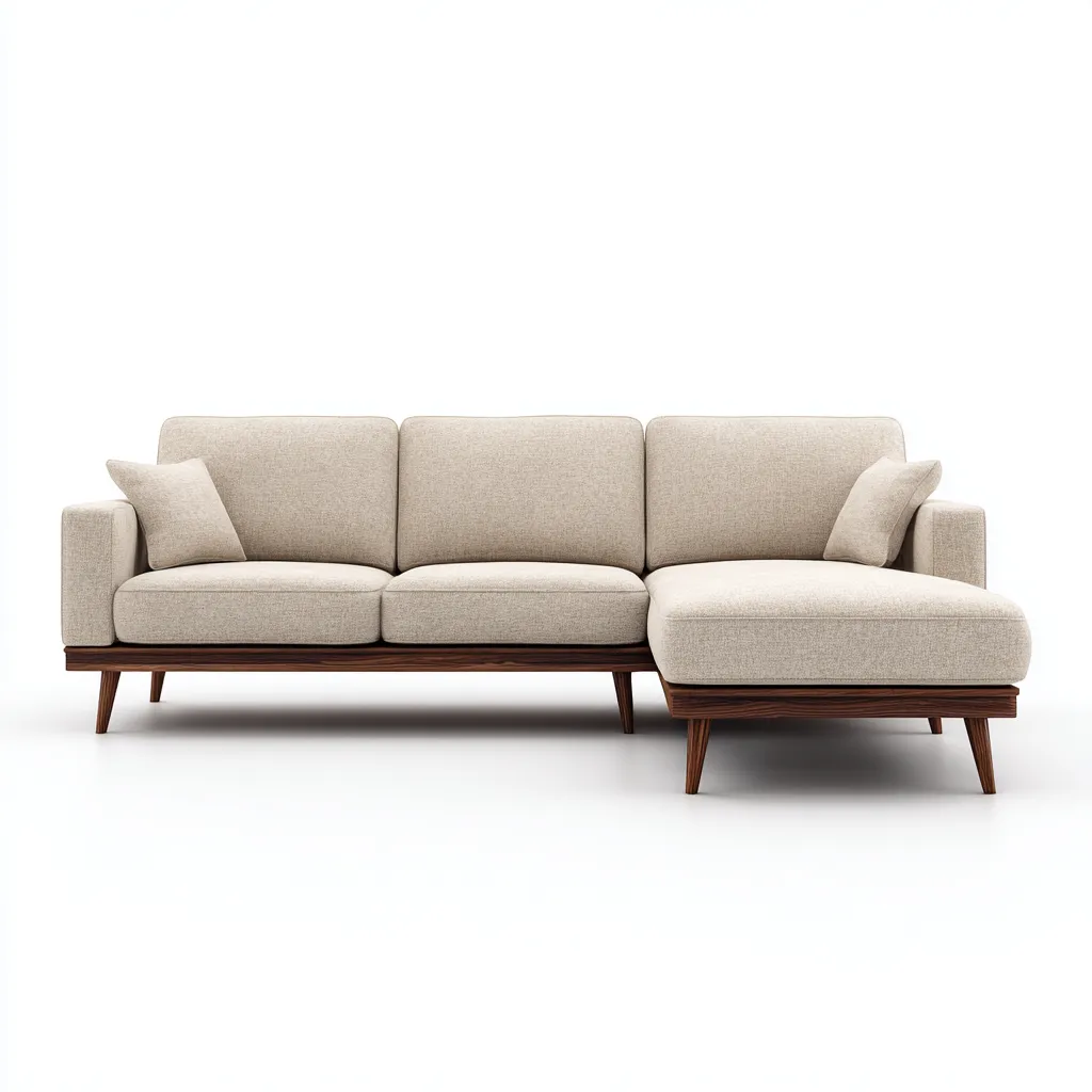 Divano angolare in tessuto 255x155x88 cm - beige - design moderno-Styleive