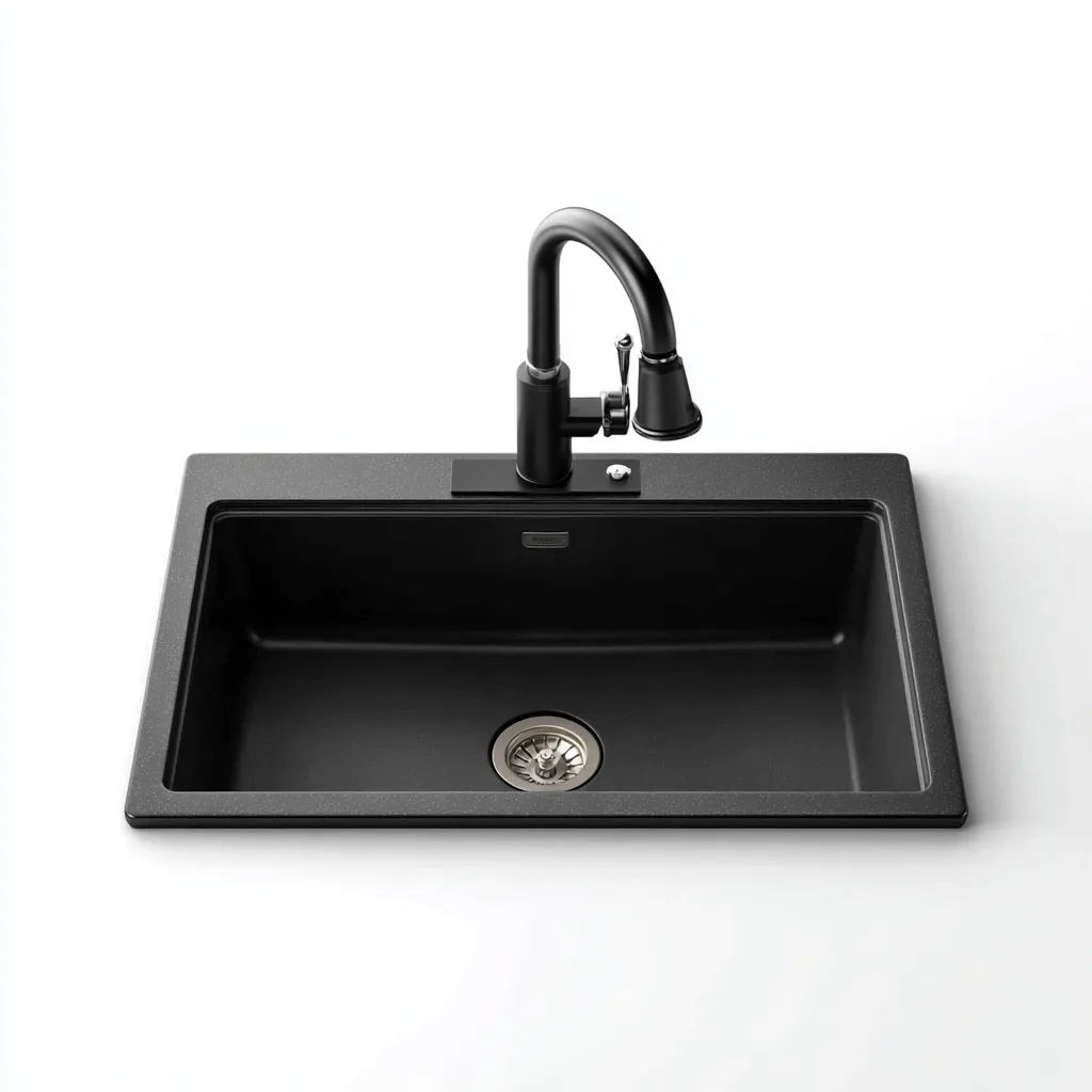 Lavabo in composito 60x45x20 cm - nero - design moderno-Styleive