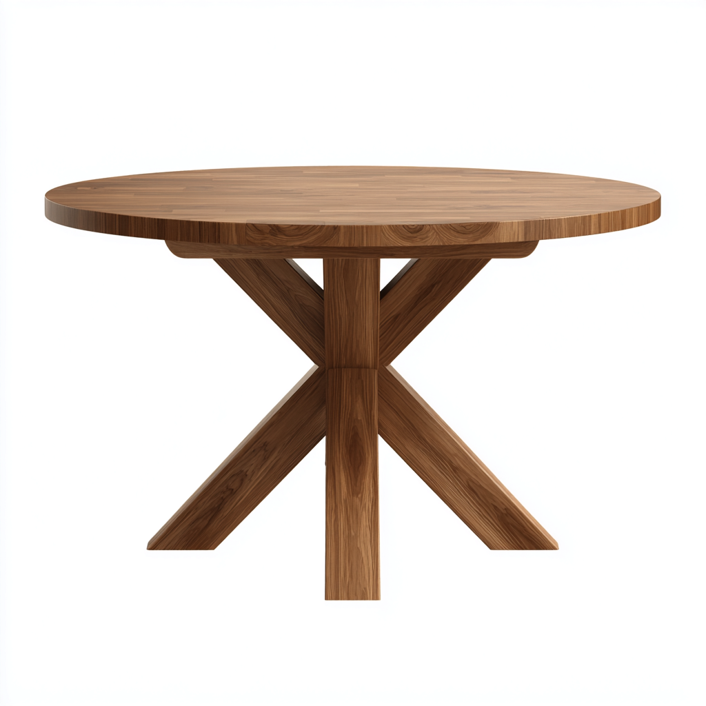 Tavolo da pranzo legno 140x140x75 cm noce - base a croce - design moderno-Styleive