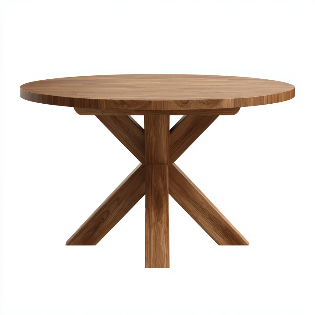 Tavolo da pranzo legno 140x140x75 cm noce - base a croce - design moderno-Styleive