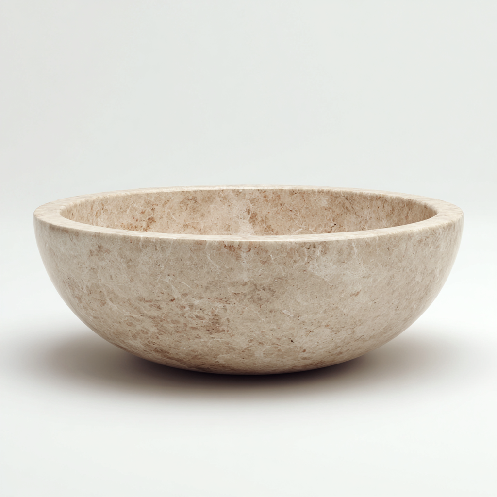 Lavabo in marmo 40x40x15 cm - beige - design naturale-Styleive