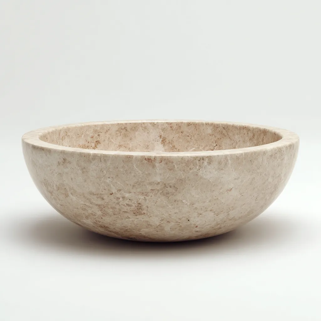 Lavabo in marmo 40x40x15 cm - beige - design naturale-Styleive