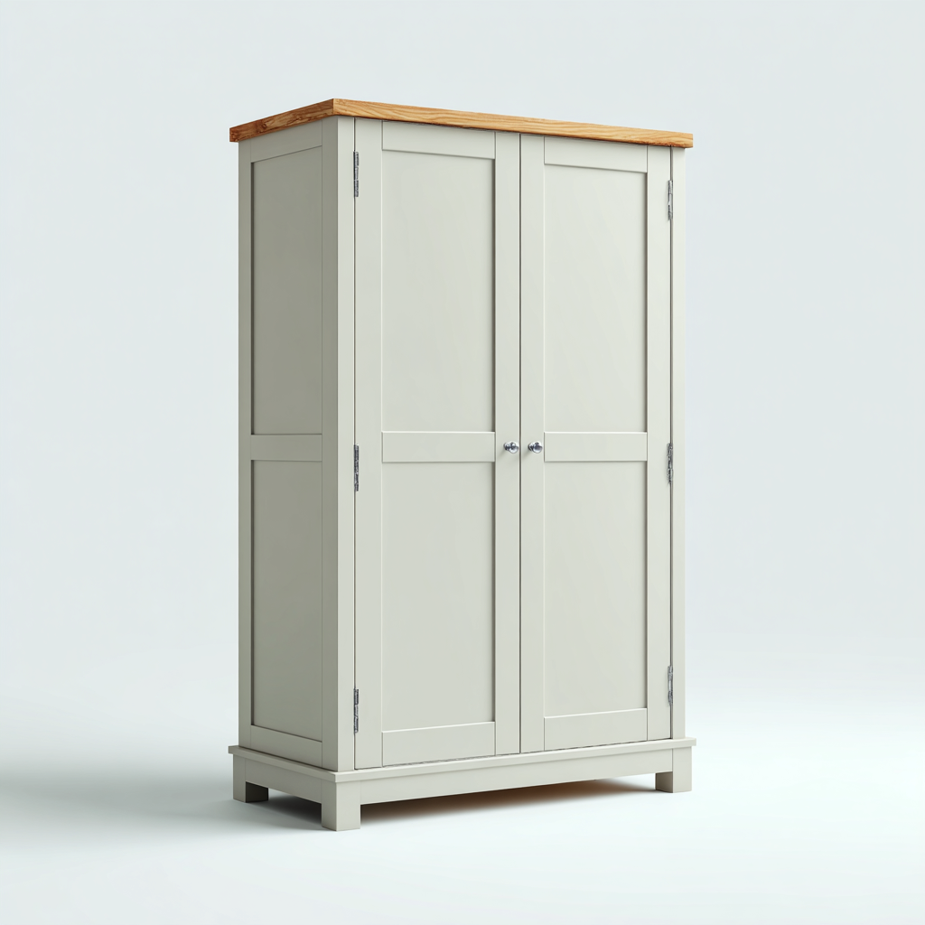 Armadio 110x50x185 cm - bianco-marrone - design classico per camera da letto-Styleive