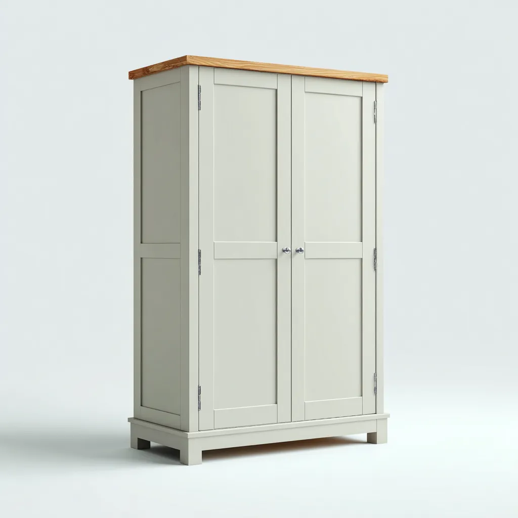 Armadio 110x50x185 cm - bianco-marrone - design classico per camera da letto-Styleive