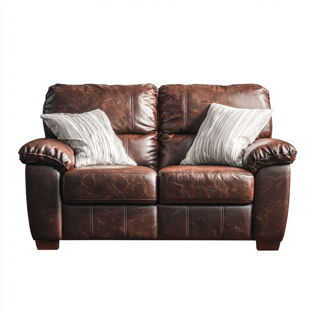 Divano a due posti in pelle 165x90x88 cm - marrone scuro - stile moderno - per soggiorno-Styleive