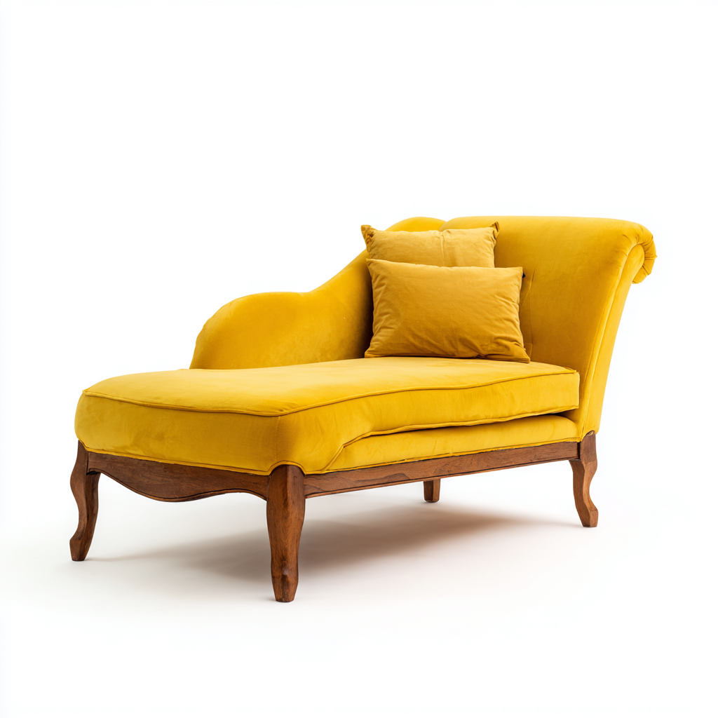 Chaise longue velluto 165x82x90 cm - giallo - design classico-Styleive
