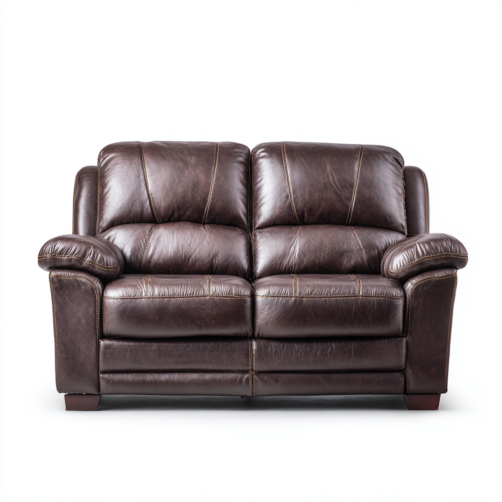 Divano a due posti pelle 162x92x90 cm - marrone scuro - design classico-Styleive