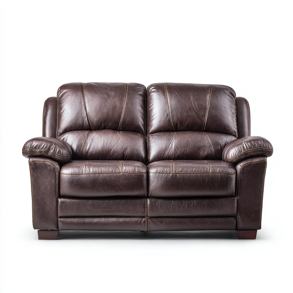 Divano a due posti pelle 162x92x90 cm - marrone scuro - design classico-Styleive