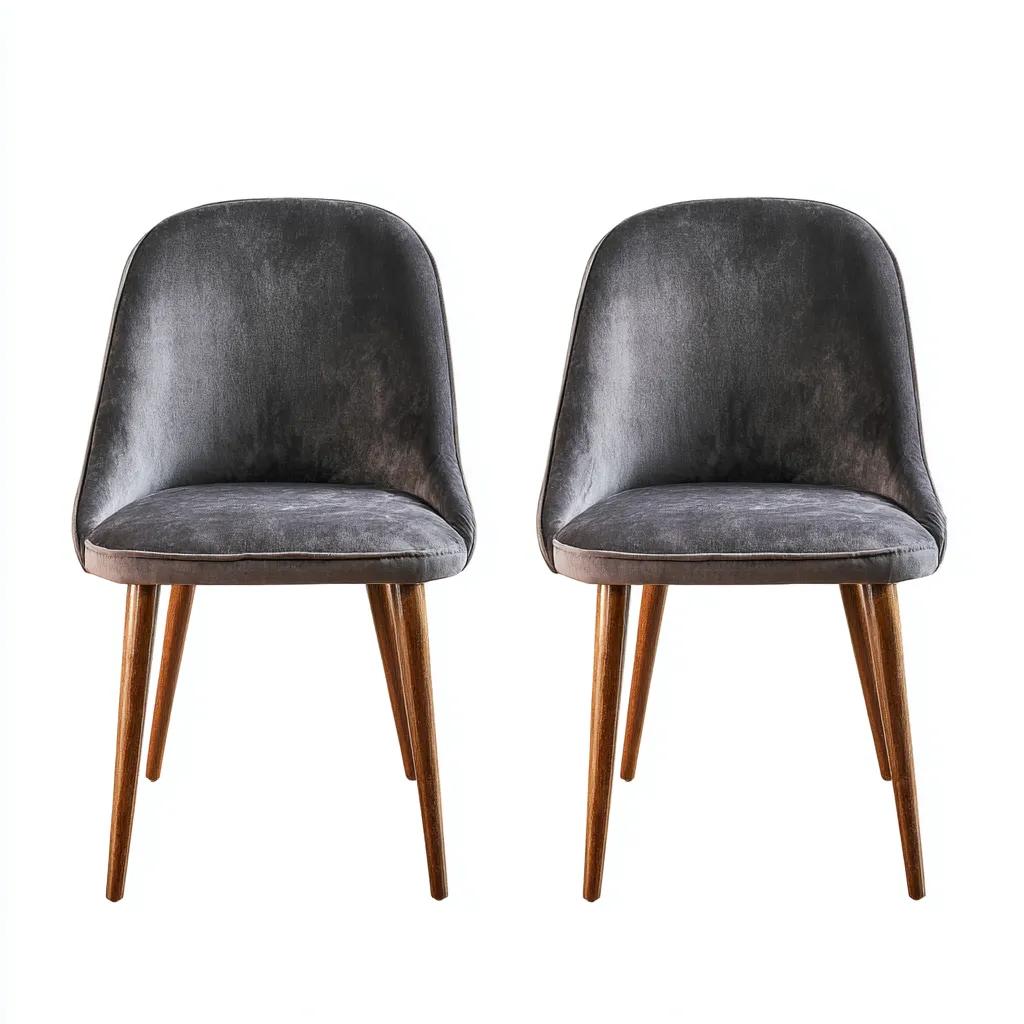 Set 2 x sedia da pranzo in tessuto 49x52x82 cm - grigio - design moderno-Styleive