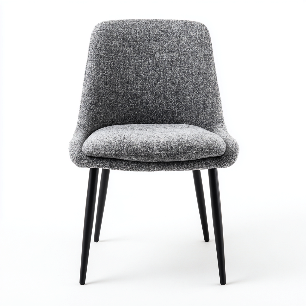 Sedia da pranzo tessuto 51x55x82 cm grigio gambe nere stile moderno-Styleive