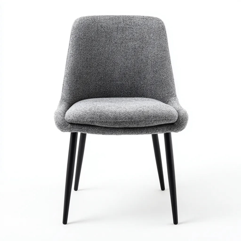 Sedia da pranzo tessuto 51x55x82 cm grigio gambe nere stile moderno-Styleive
