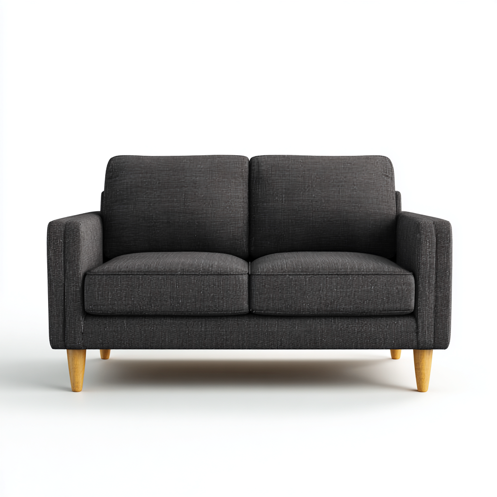 Divano a due posti tessuto 168x82x84 cm - grigio scuro - design moderno-Styleive