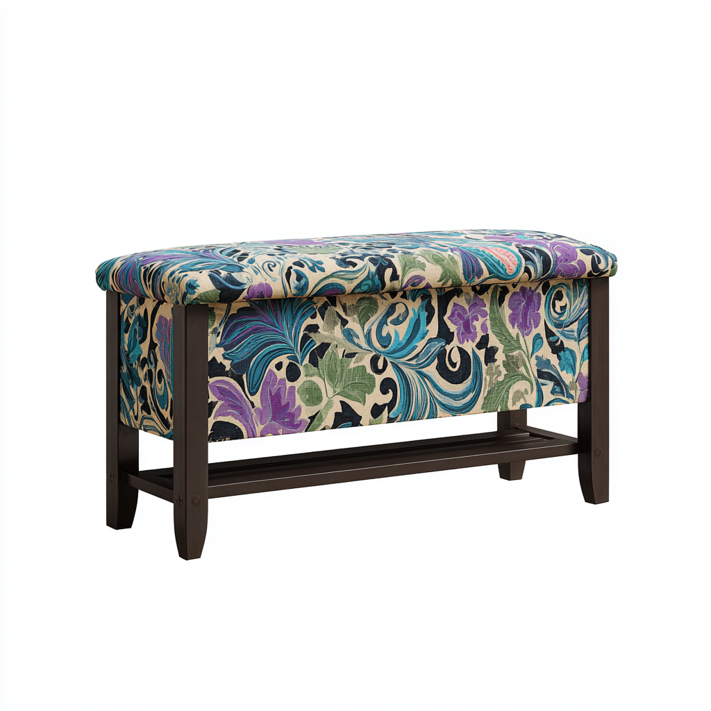 Panca per letto imbottita in tessuto 100x40x48 cm - multicolore - design classico-Styleive