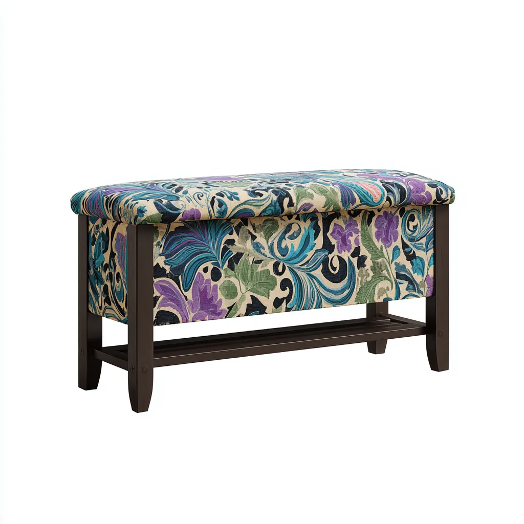 Panca per letto imbottita in tessuto 100x40x48 cm - multicolore - design classico-Styleive