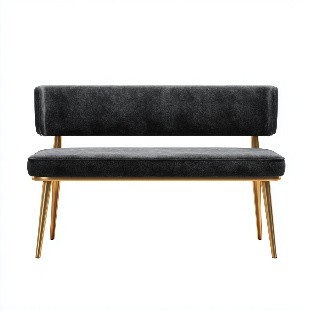 Panca per letto imbottita in velluto 110x40x65 cm - nero - design moderno per camera-Styleive