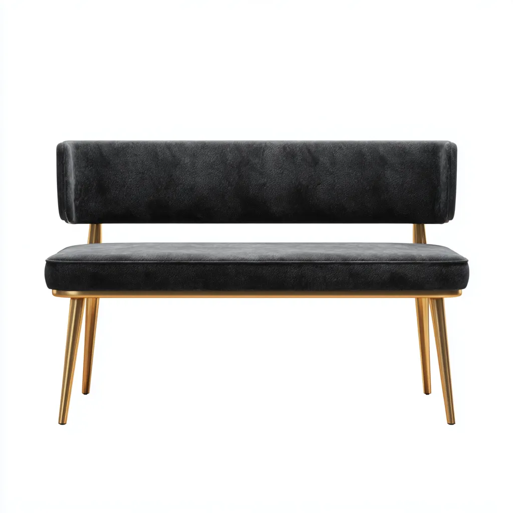 Panca per letto imbottita in velluto 110x40x65 cm - nero - design moderno per camera-Styleive