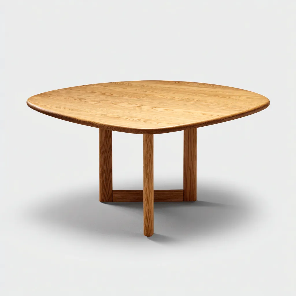 Tavolo da pranzo legno 160x160x75 cm rovere - base a tre gambe - design moderno-Styleive