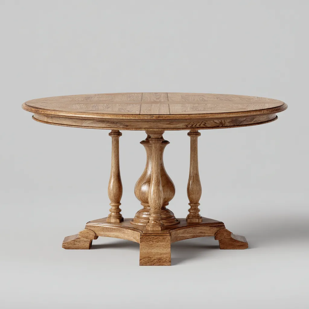 Tavolo da pranzo in legno 160x160x78 cm - legno naturale - design classico-Styleive