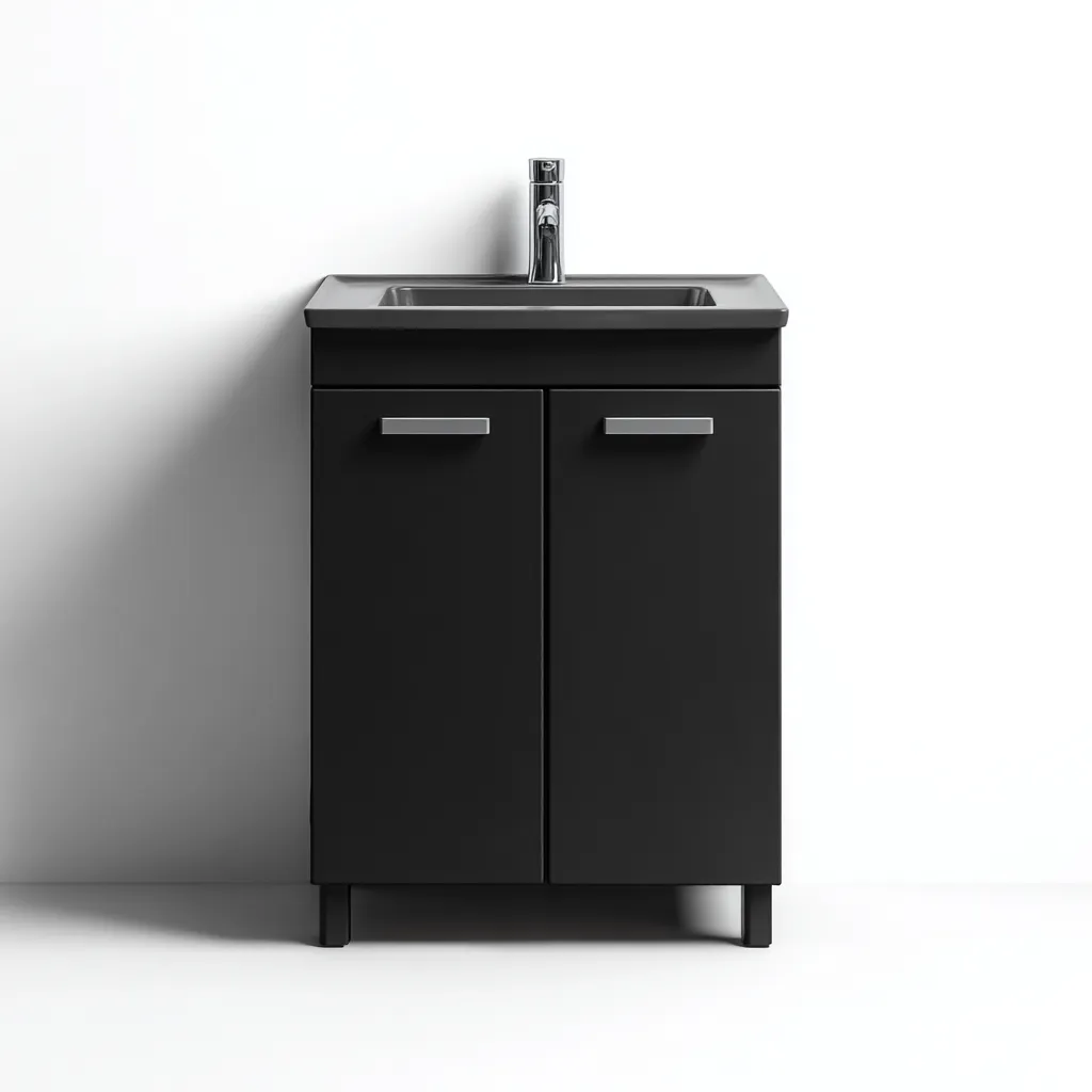 Mobile lavabo 60x45x85 cm - nero - design moderno-Styleive