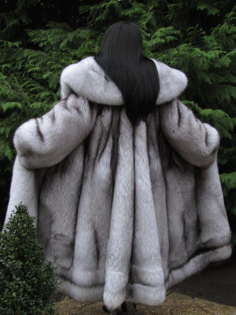 Women's Silver Color Faux Fur Hooded Coat, Long Sleeve Loose Fit