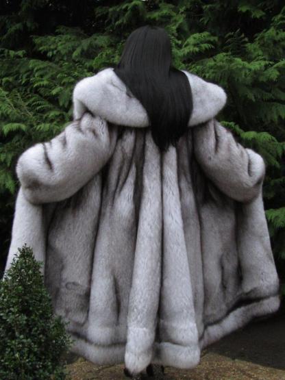 Women's Silver Color Faux Fur Hooded Coat, Long Sleeve Loose Fit