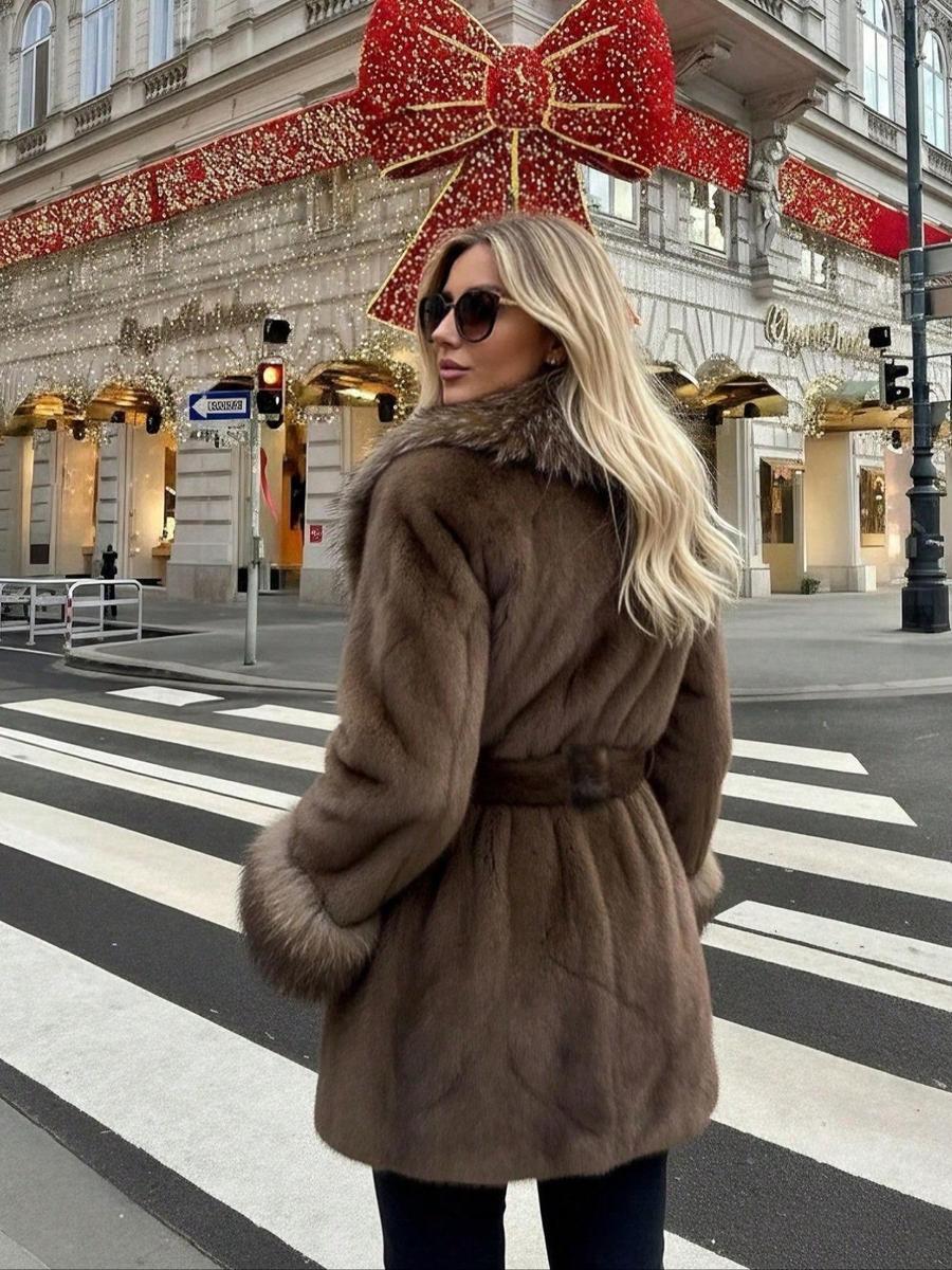 Women's Faux Fur Coat, Winter Fashion Long Sleeve Jacket, Casual Warm Outerwear