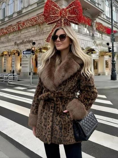 Women's Faux Fur Coat, Winter Fashion Long Sleeve Jacket, Casual Warm Outerwear