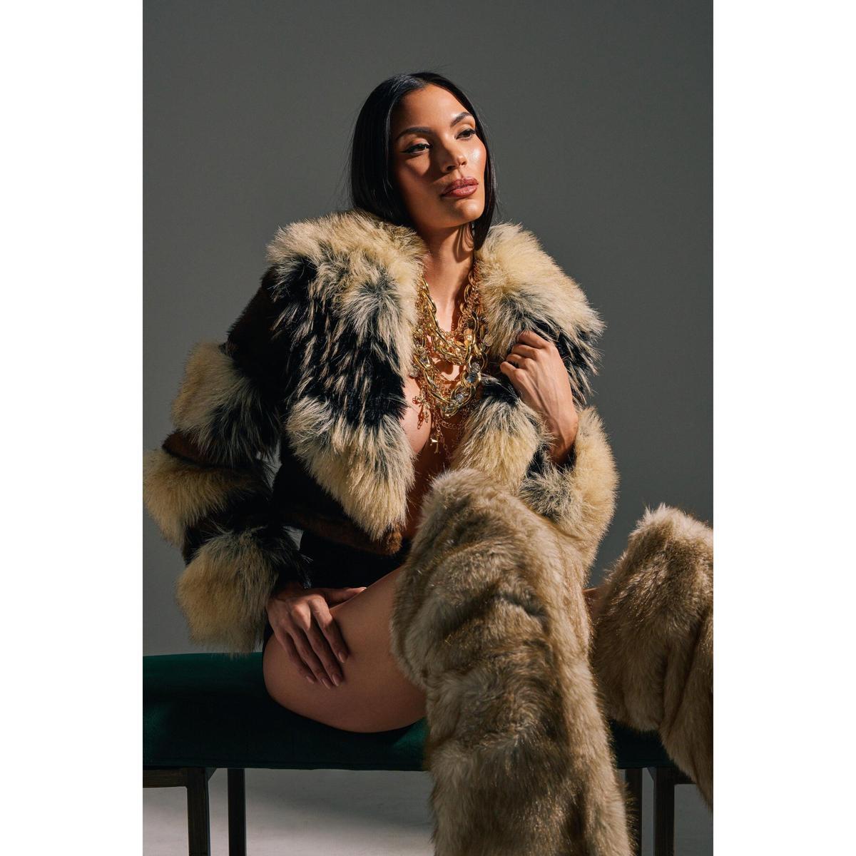 CROPPED FAUX FUR JACKET